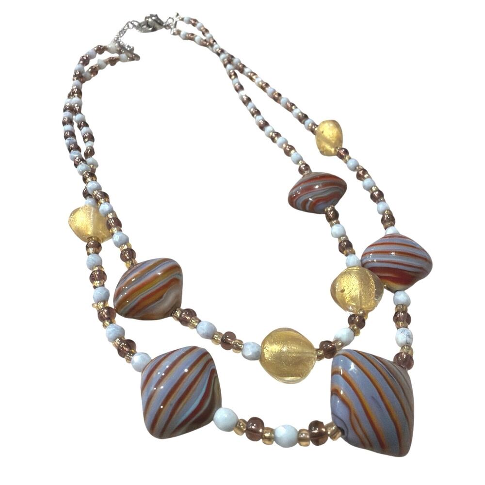 Antica Murrina 2 strand necklace Murano glass beads